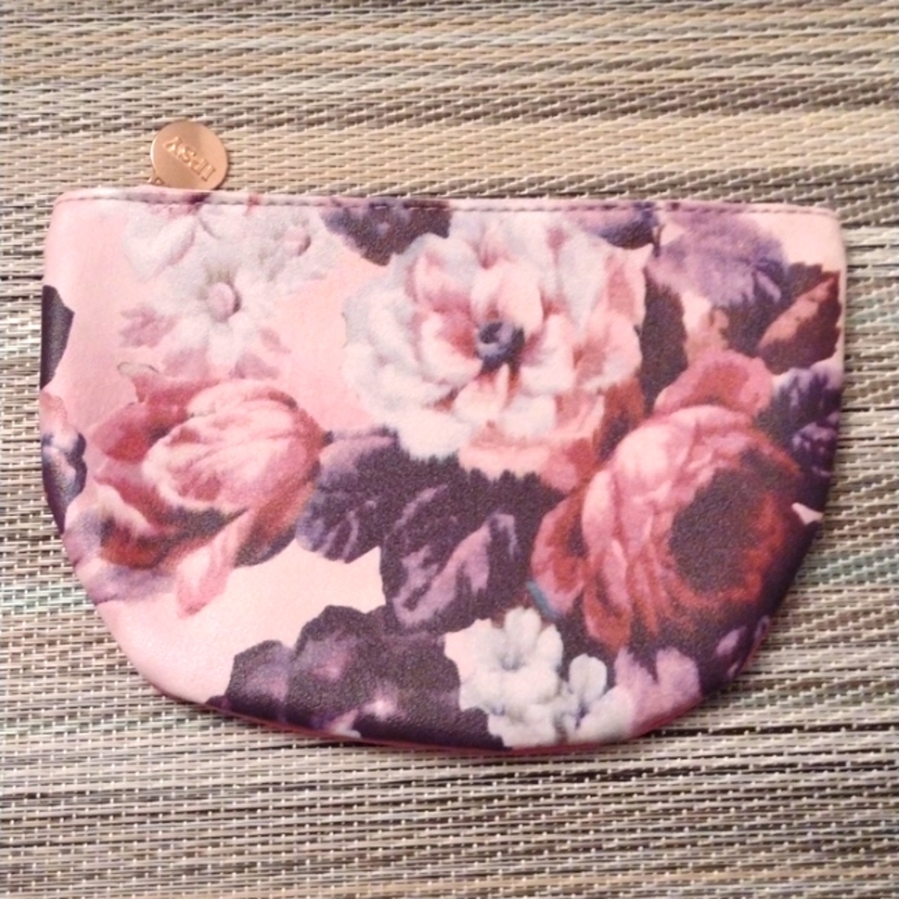 Makeup Cosmetic Bag - Purple and Pink Floral